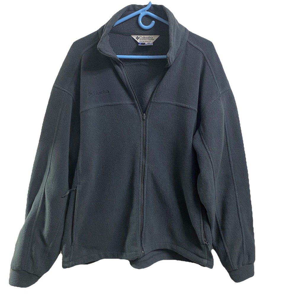 Columbia Men's Dark Gray Full Zip Fleece Jacket Full-Zip Pullover Coat Sz.L